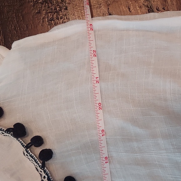 BCX Off the Shoulder Pom Pom Top - Picture 6 of 7